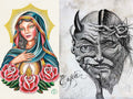 Latino Art Collection: Tattoo Inspired Chicano, Maya, Aztec and Mexican Styles