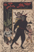 Krampus Card: Decorated With Flowers