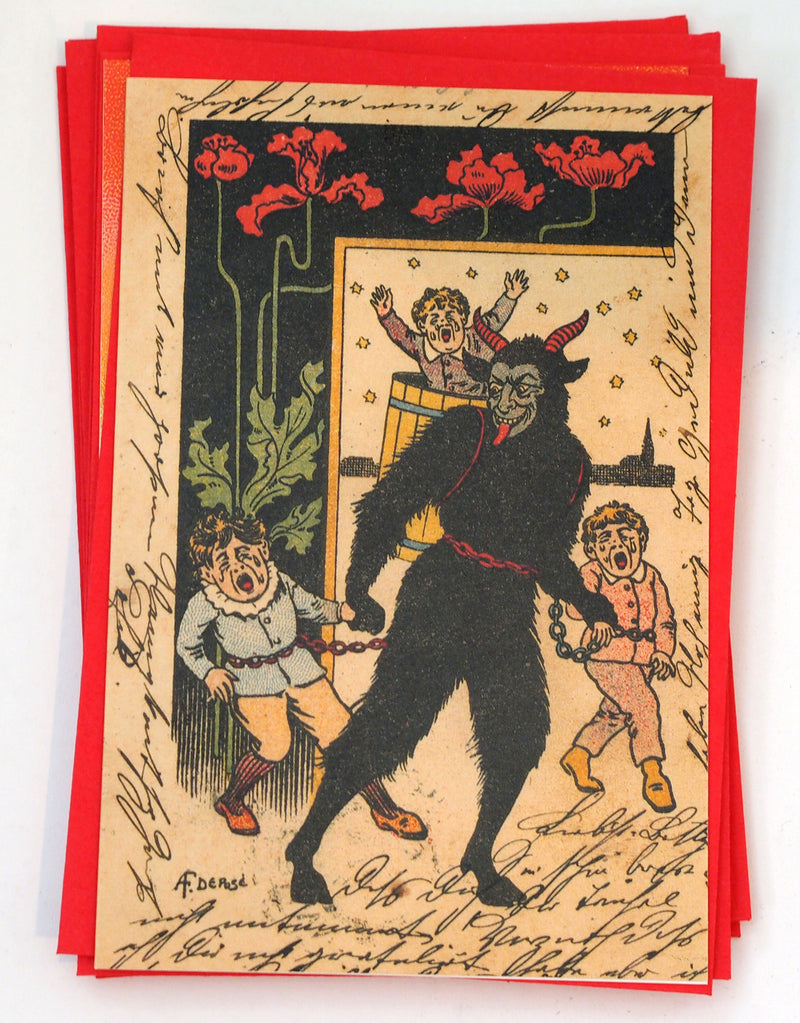 Krampus Card 002 (Decorated with Flowers)