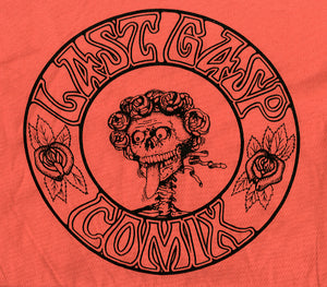 Last Gasp Comix Skull & Roses T-Shirt - Orange & Black