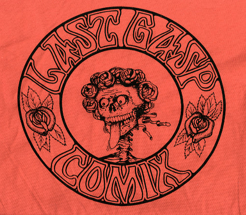 Last Gasp Comix Skull & Roses T-Shirt - Orange & Black