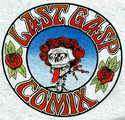 Last Gasp Comix Skull & Roses Pullover Sweatshirt - Heather Gray