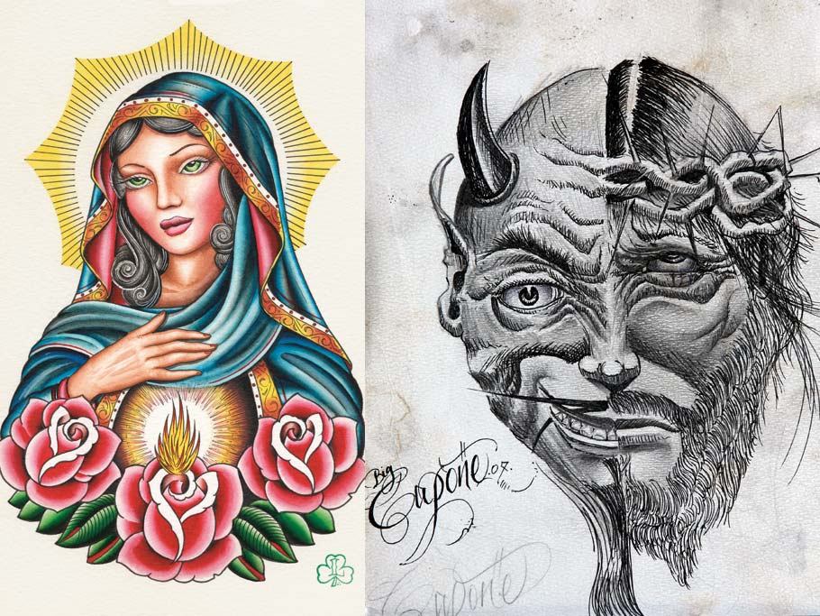 Latino Art Collection: Tattoo Inspired Chicano, Maya, Aztec and Mexican  Styles