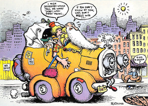 R. Crumb Greeting Card: "Don't Mess With It" (Orange Car)