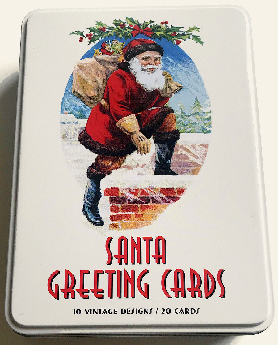 Santa Card Back Victorian Santa Christmas Cards
